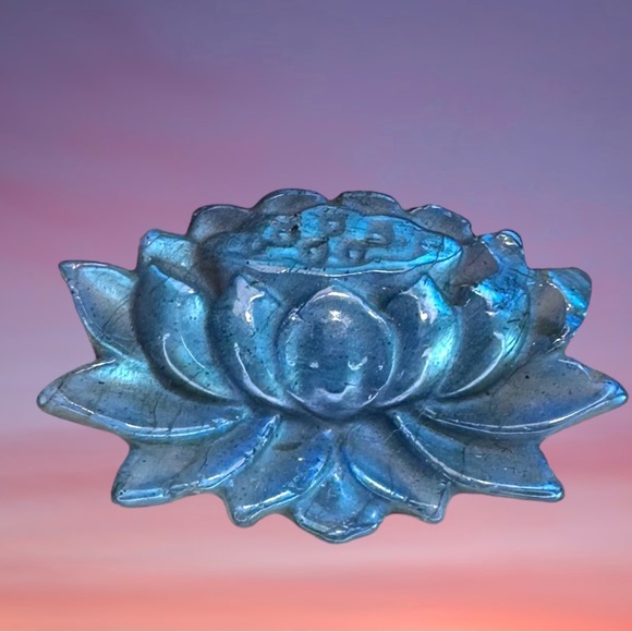 Other - Labradorite lotus palm carving